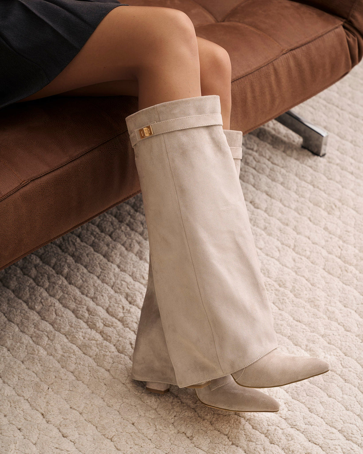 Málaga Suede knee high boots - Taupe