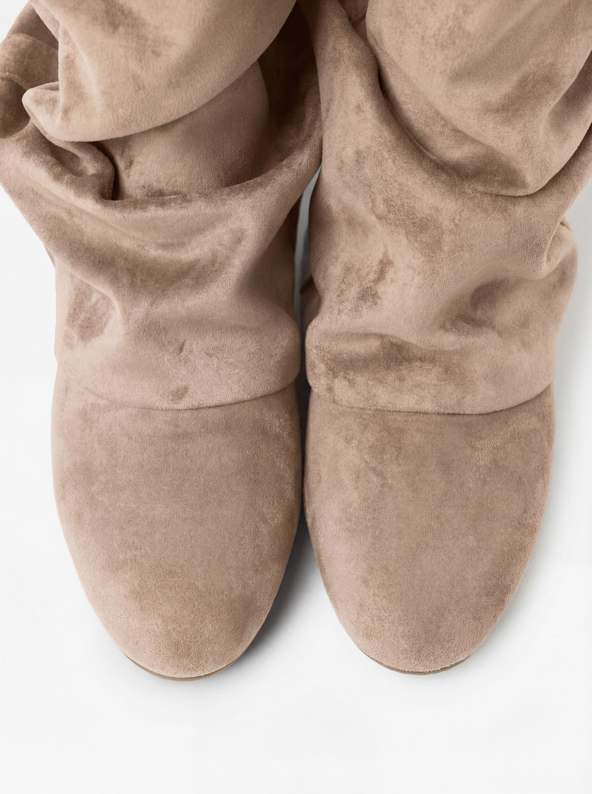 Lisboa Slouchy Suede Boots - Beige