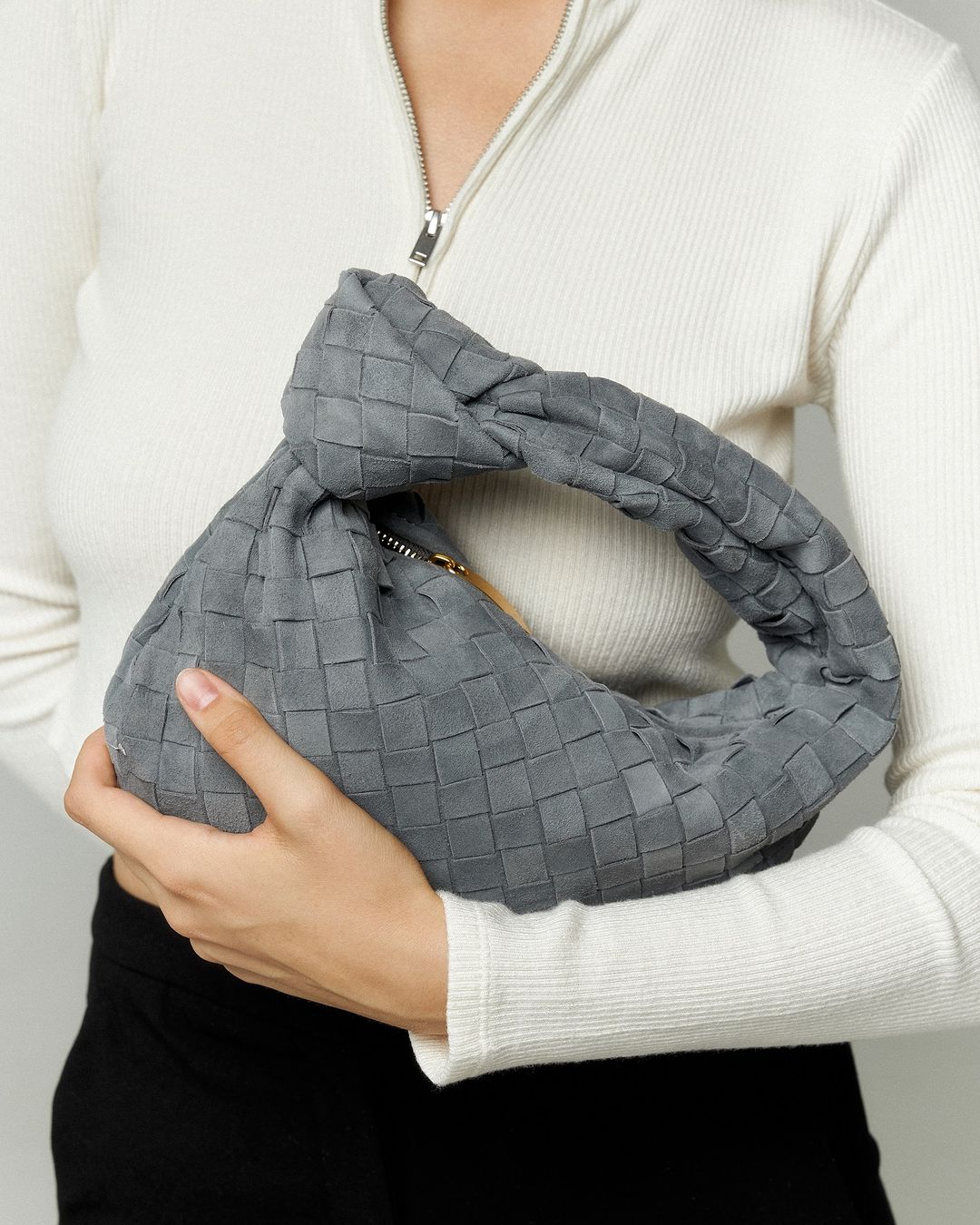Sara Suede Bag Mini - Grey