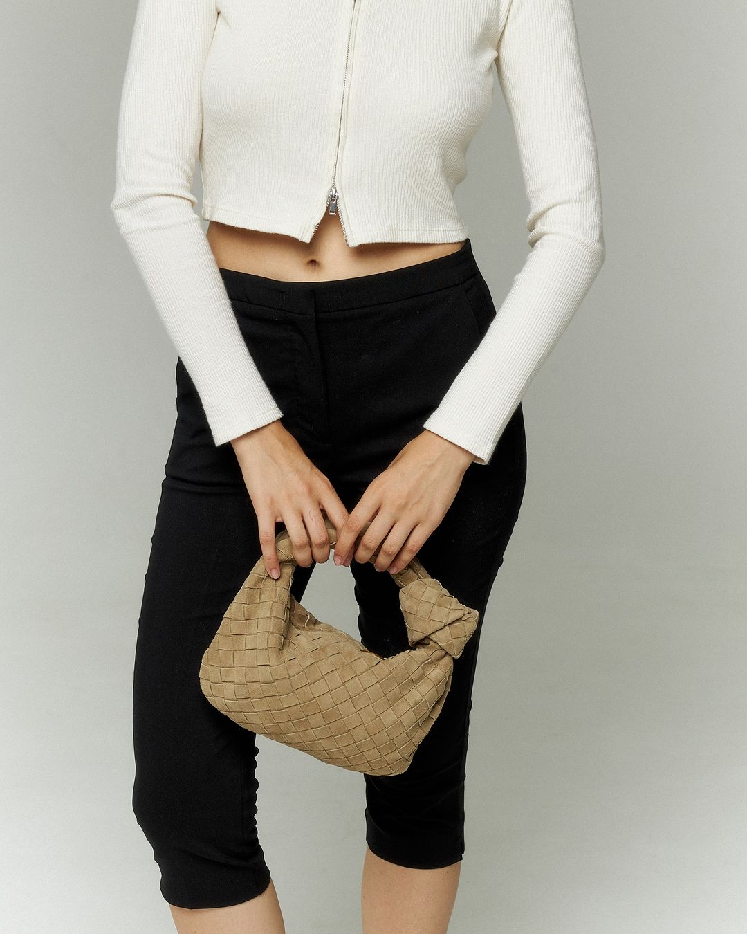 Sara Suede Bag Mini - Beige