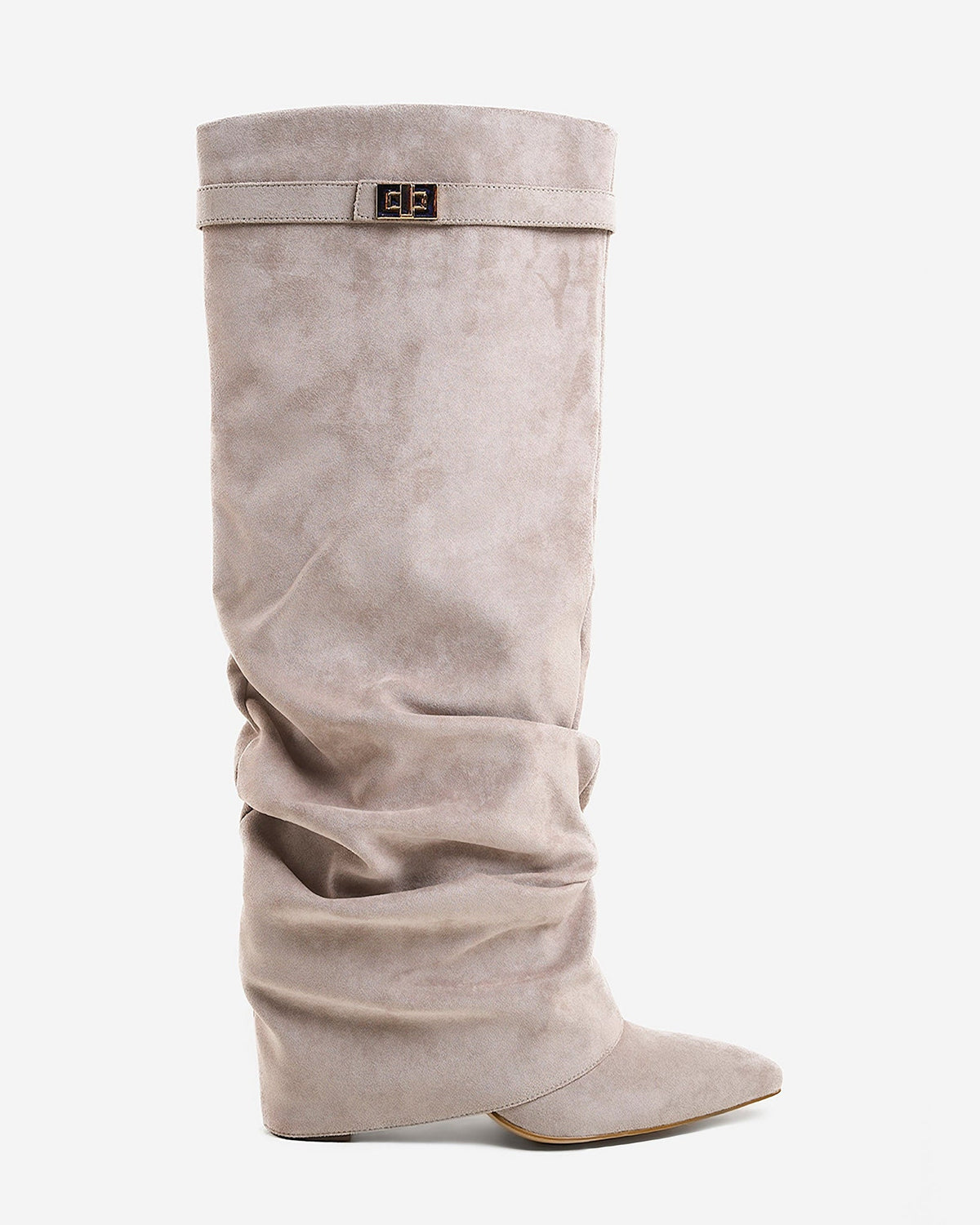 Málaga Slouchy Suede knee high boots - Taupe