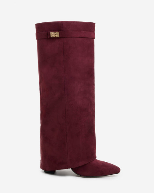 Málaga Suede knee high boots - Burgundy