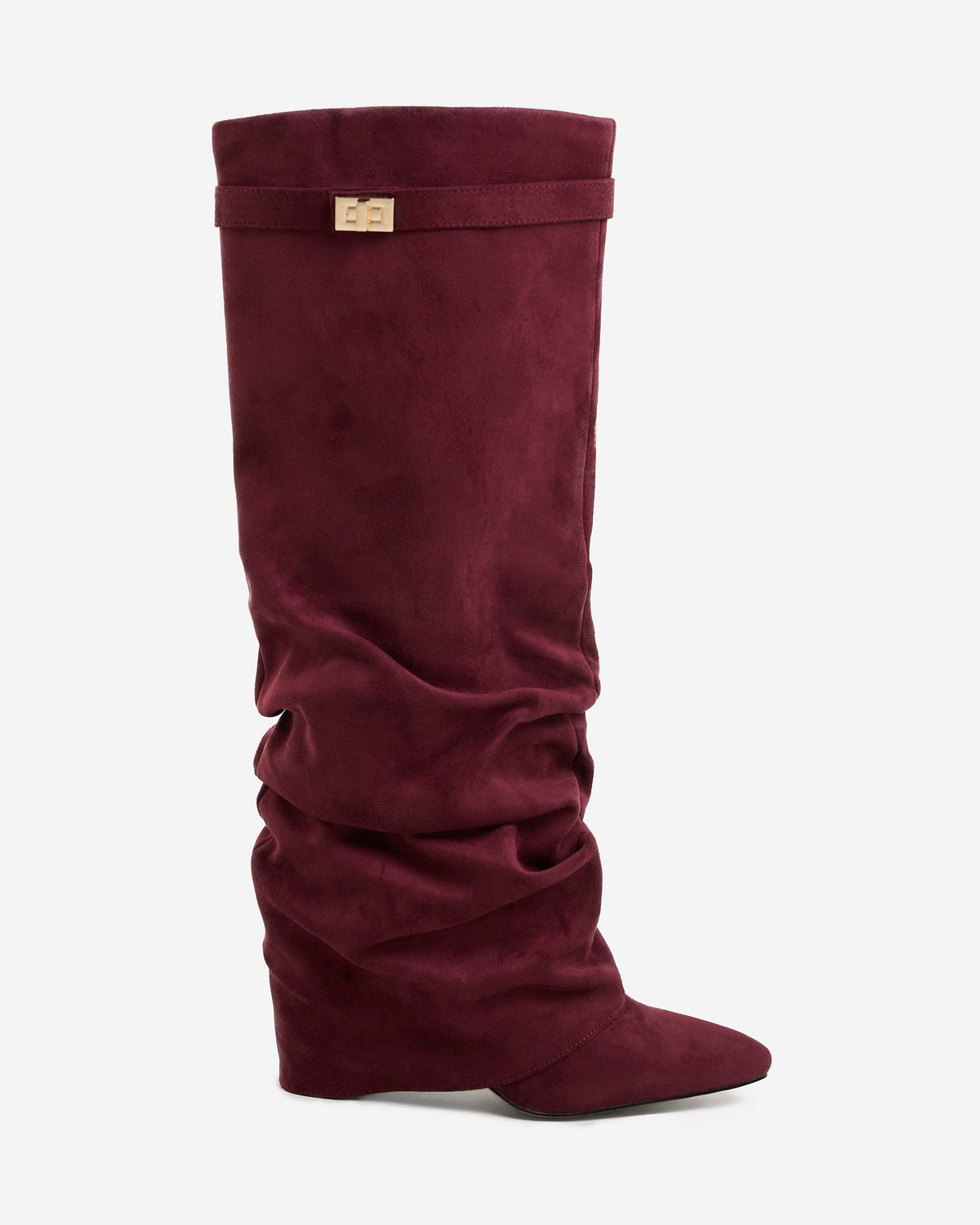 Málaga Slouchy Suede knee high boots - Burgundy