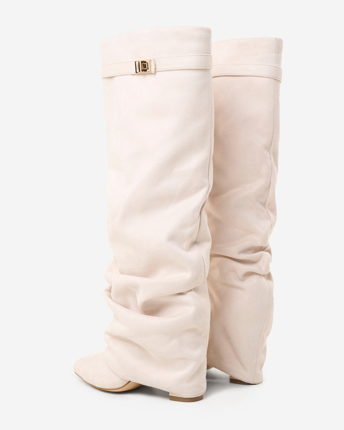 Málaga Slouchy Suede knee high boots - Creamy