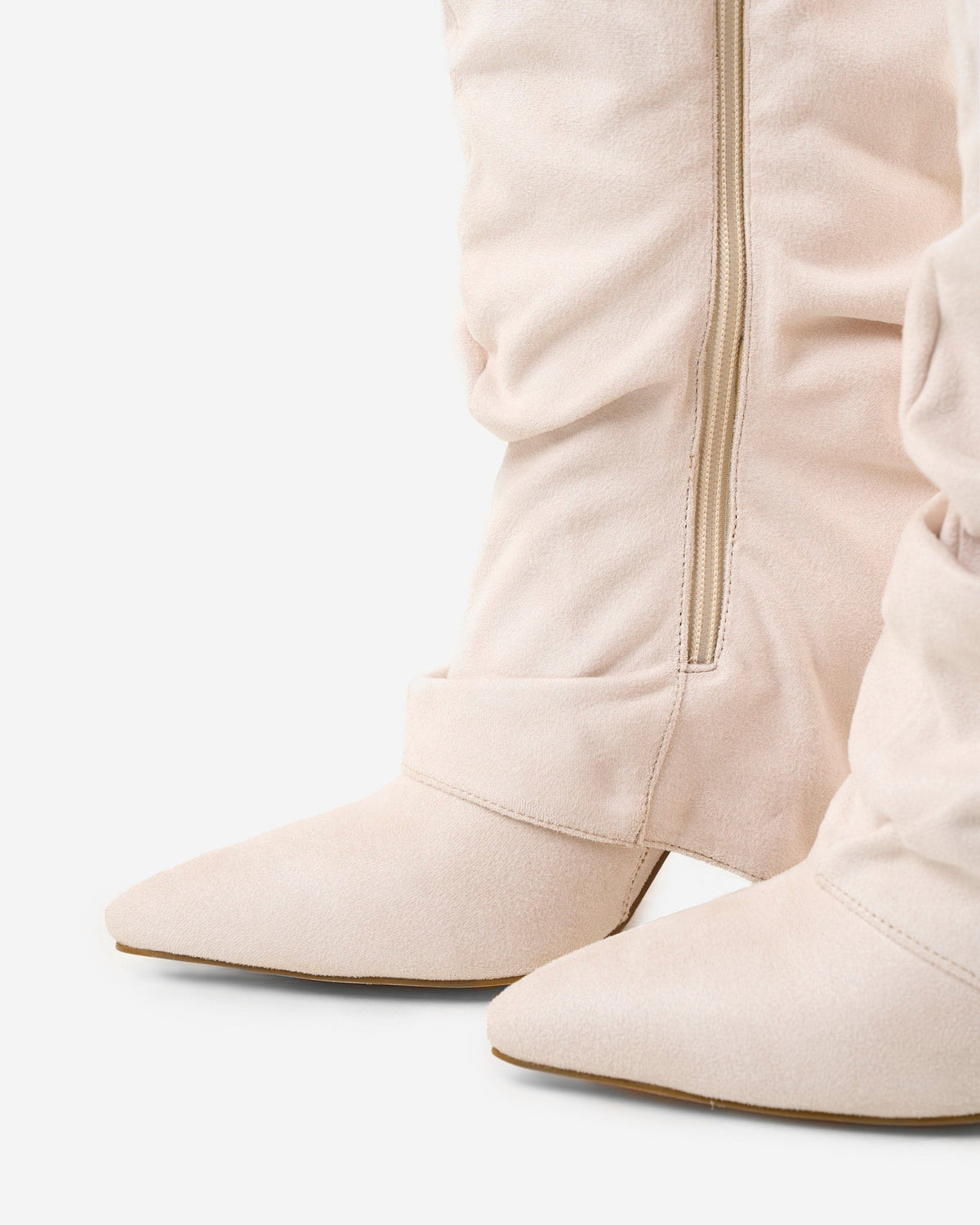 Málaga Slouchy Suede knee high boots - Creamy