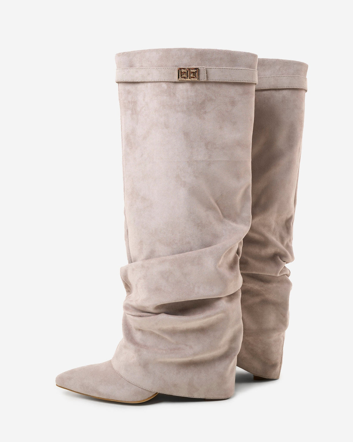 Málaga Slouchy Suede knee high boots - Taupe