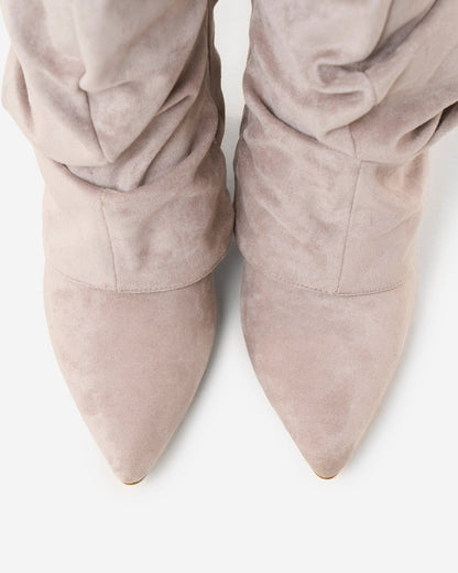 Málaga Slouchy Suede knee high boots - Taupe