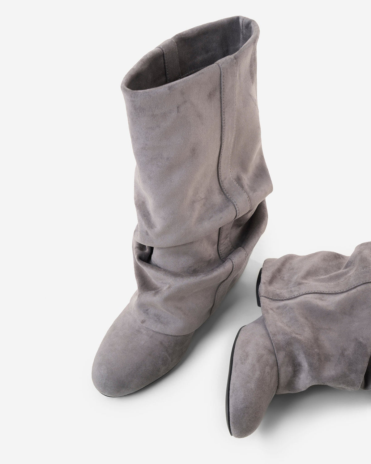 Lisboa Slouchy Suede Boots - Grey