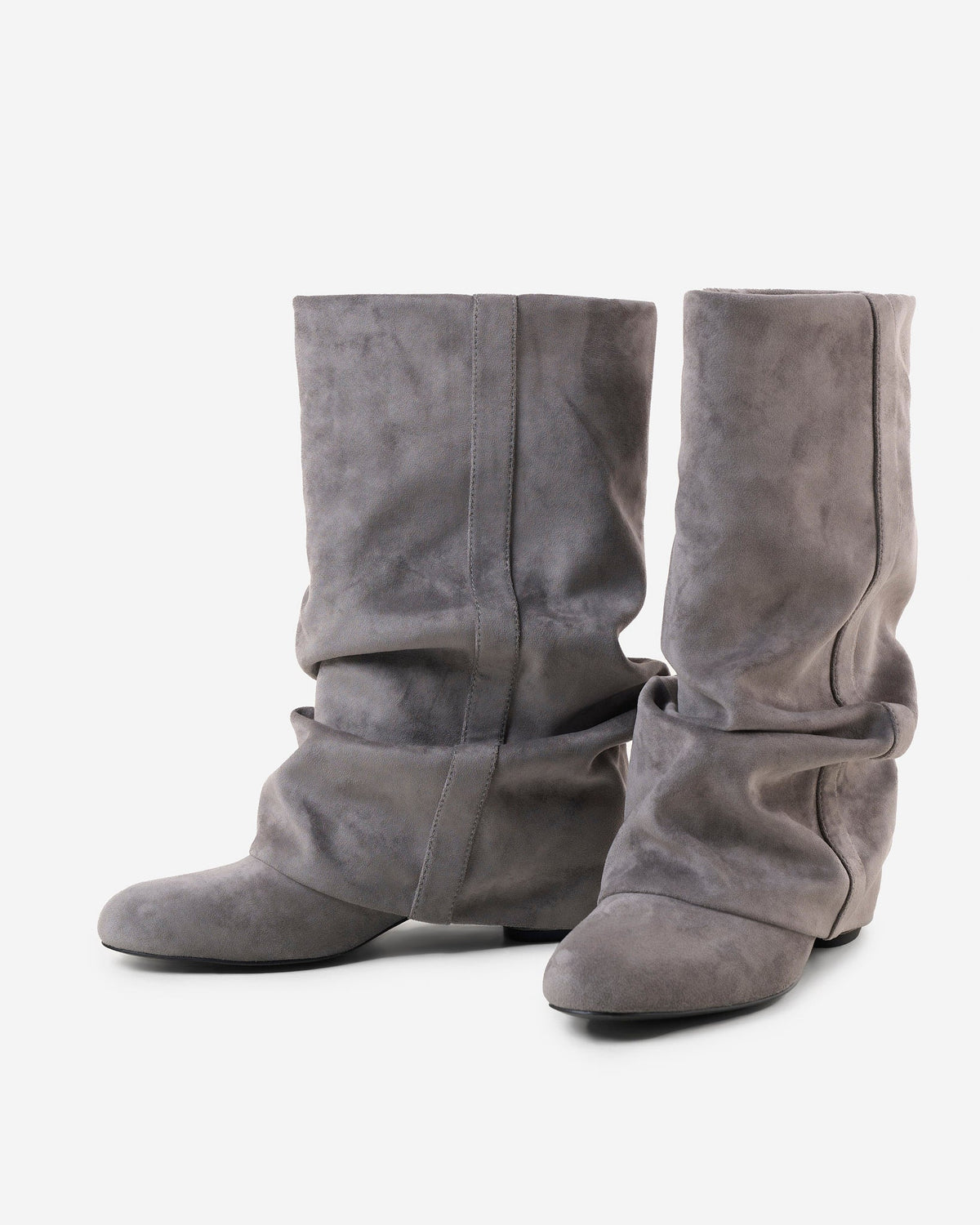Lisboa Slouchy Suede Boots - Grey