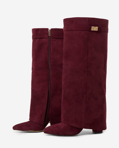 Málaga Suede knee high boots - Burgundy