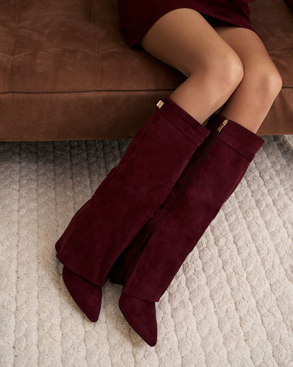 Málaga Suede knee high boots - Burgundy