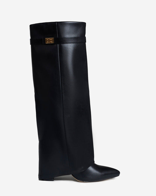Málaga Leather knee high boots - Black