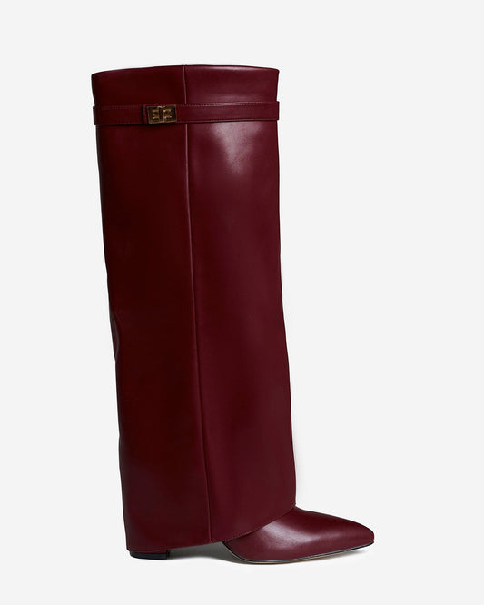 Málaga Leather knee high boots - Burgundy