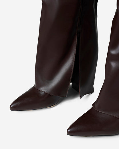 Málaga Leather knee high boots - Dark Brown