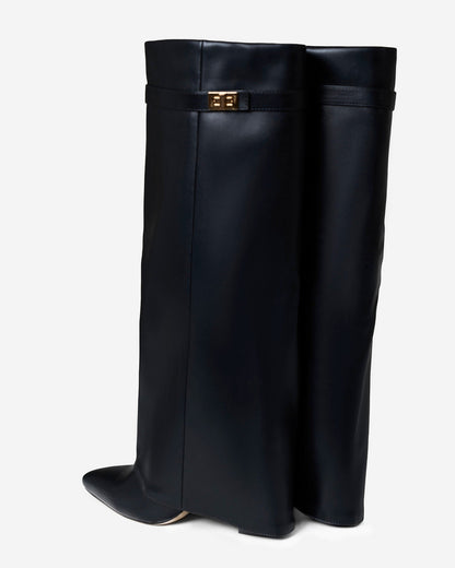 Málaga Leather knee high boots - Black