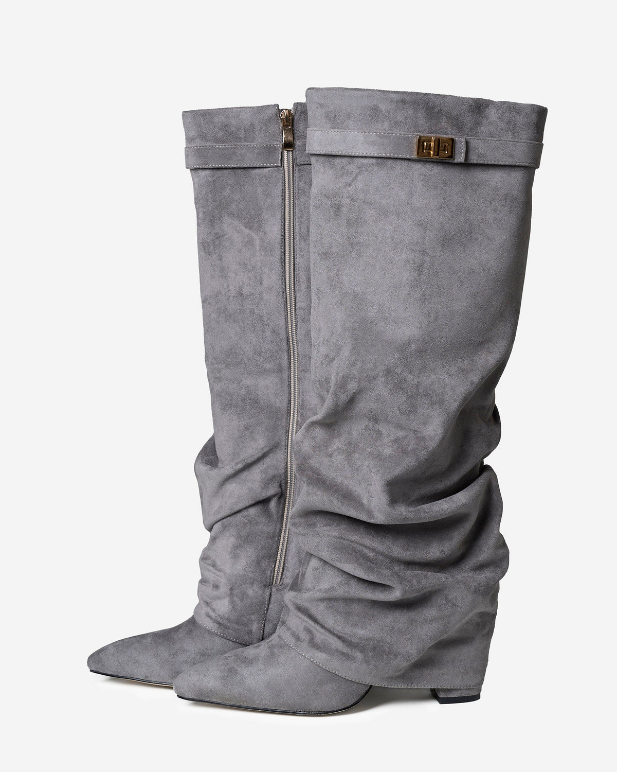 Málaga Slouchy Suede knee high boots - Grey