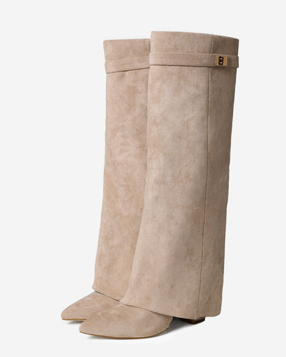 Málaga Suede knee high boots - Beige