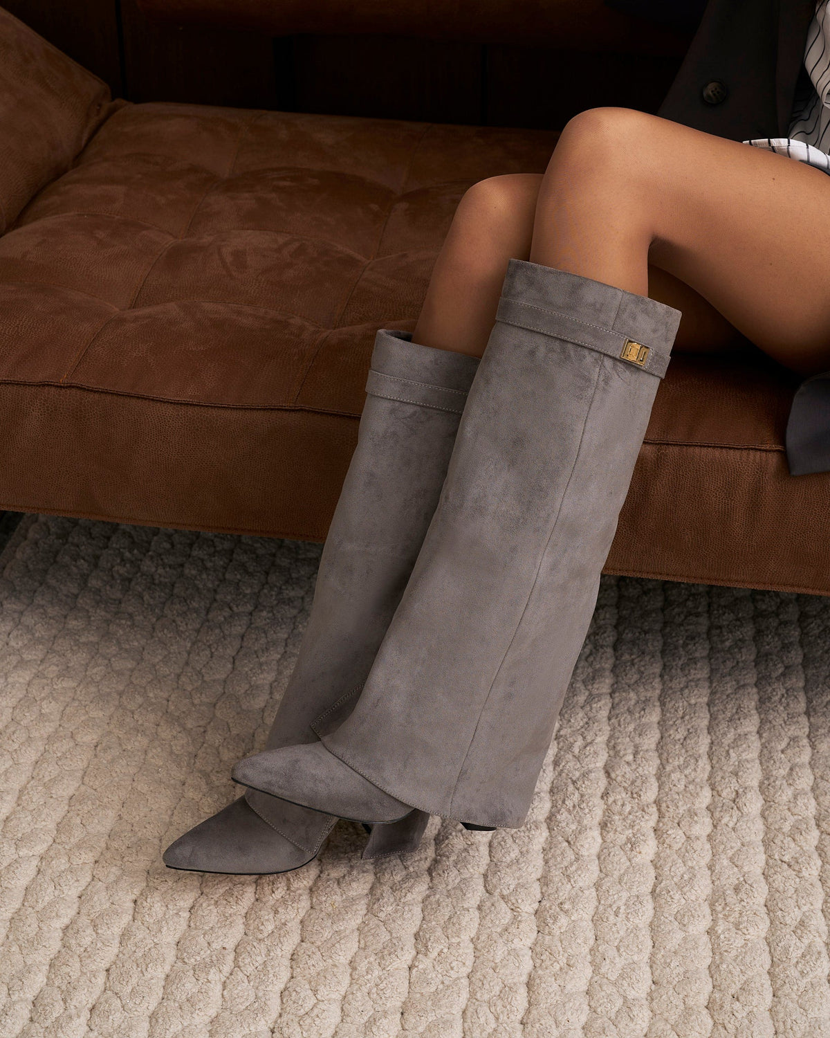 Málaga Suede knee high boots - Grey