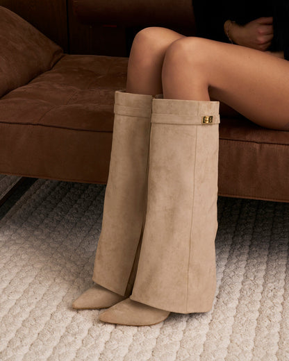Málaga Suede knee high boots - Beige