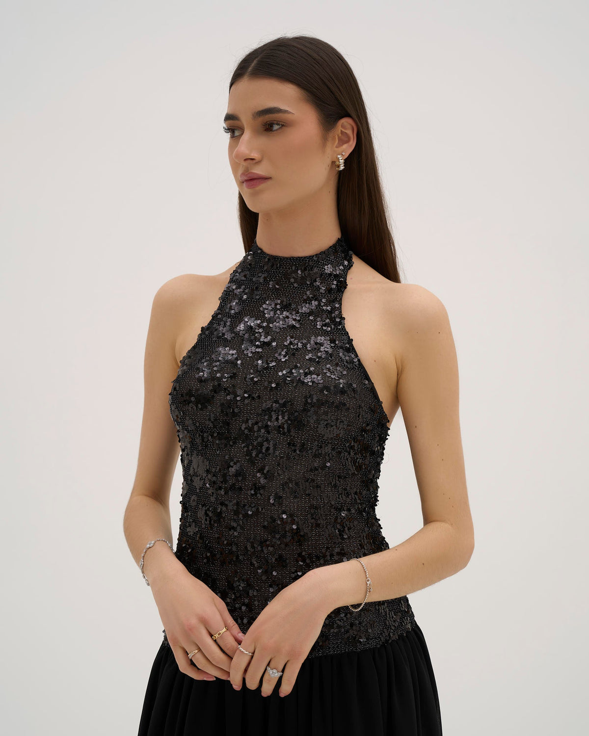 Dolce Sequin Maxi Dress - Black