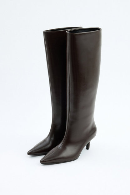 Siena Leather knee high boots - Dark Brown