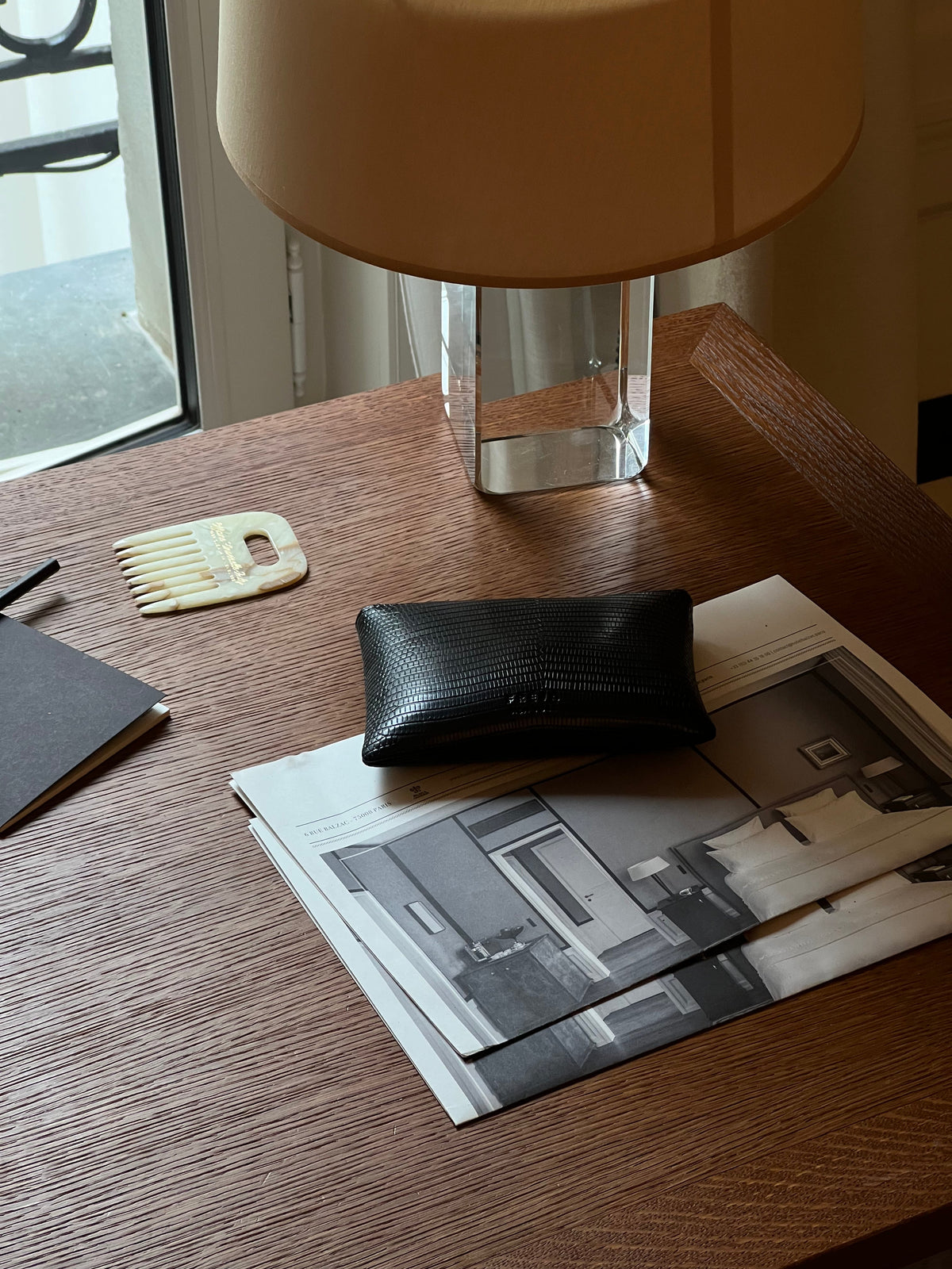 Zip Pouch 8 Black Lizard
