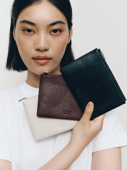 Zip Pouch 8 Black Lizard