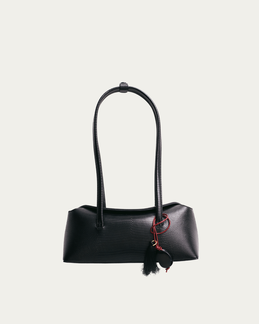 Mini Rose Bag Reptile Noir
