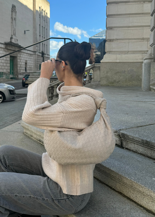 Sara Suede Bag - Light Beige