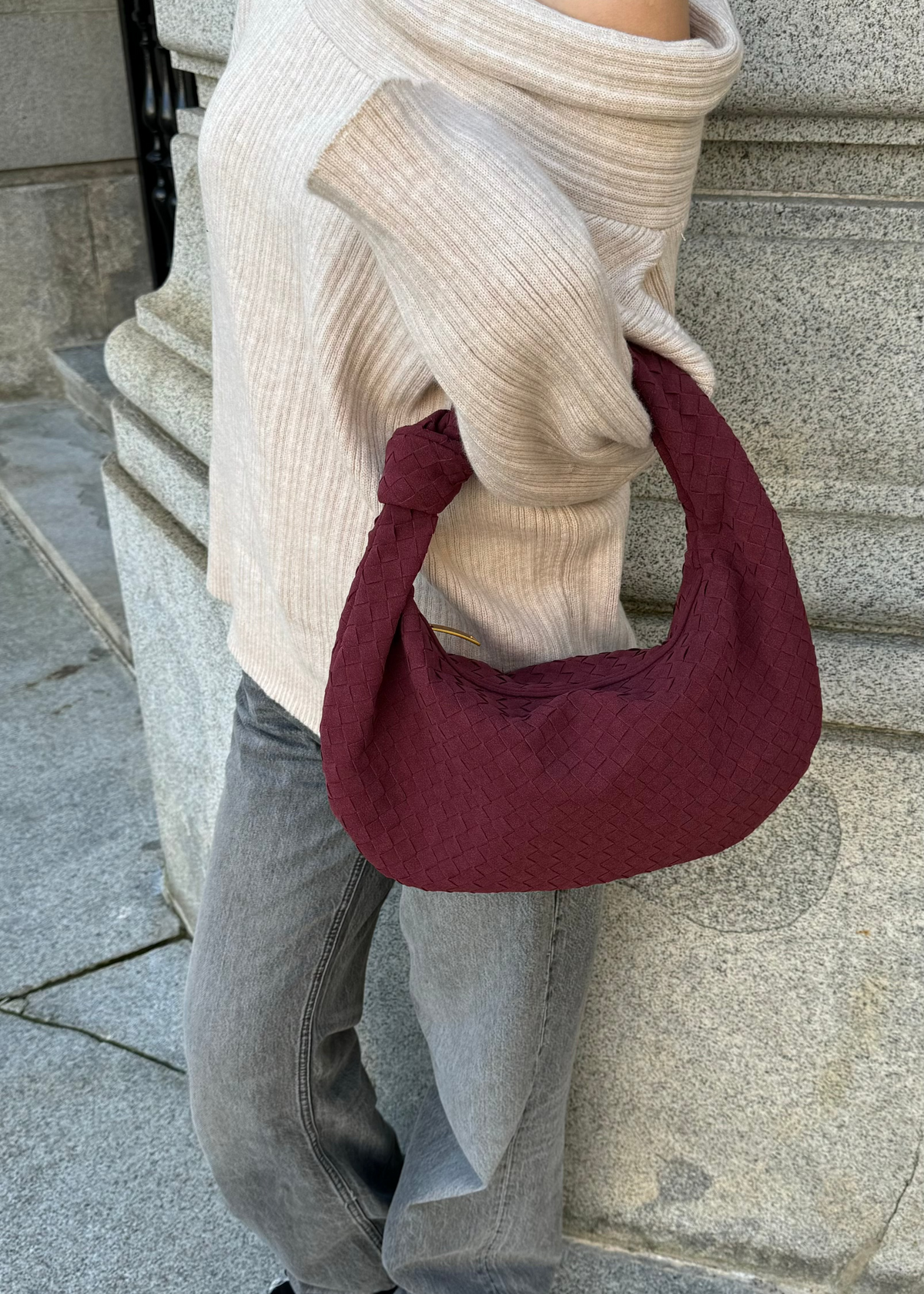 Sara Suede Bag - Burgundy