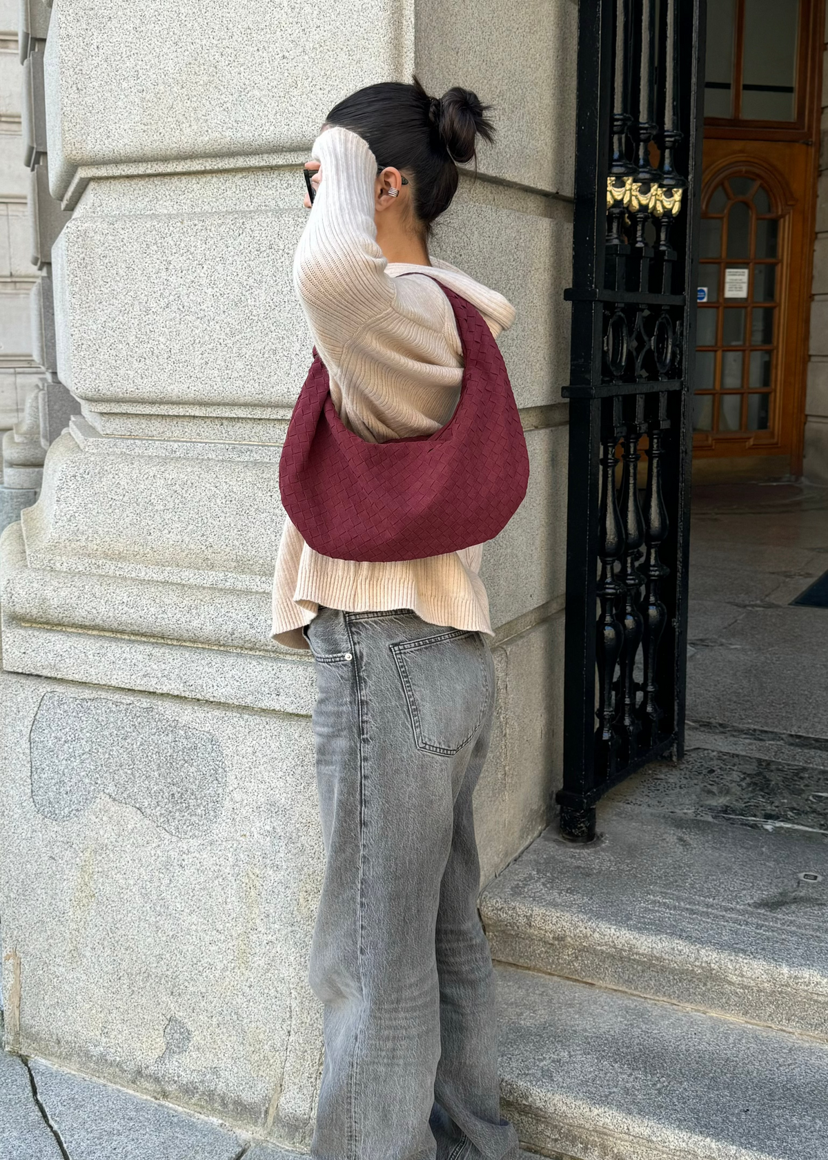 Sara Suede Bag - Burgundy