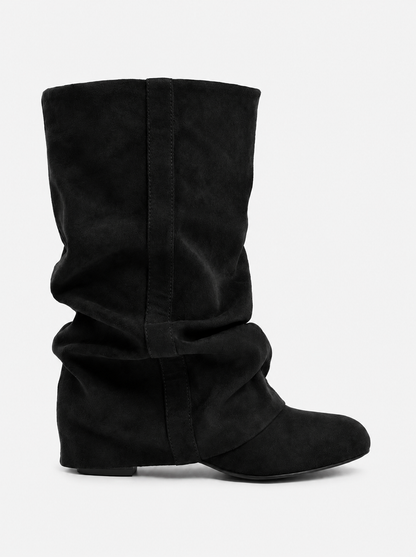 Lisboa Slouchy Suede Boots - Black