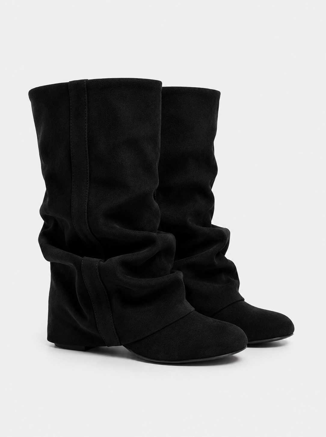 Lisboa Slouchy Suede Boots - Black