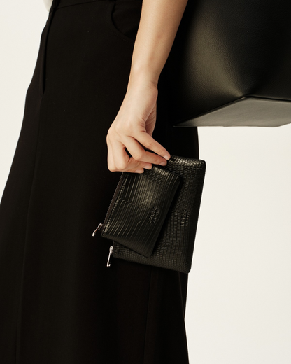Zip Pouch 5 Black Lizard