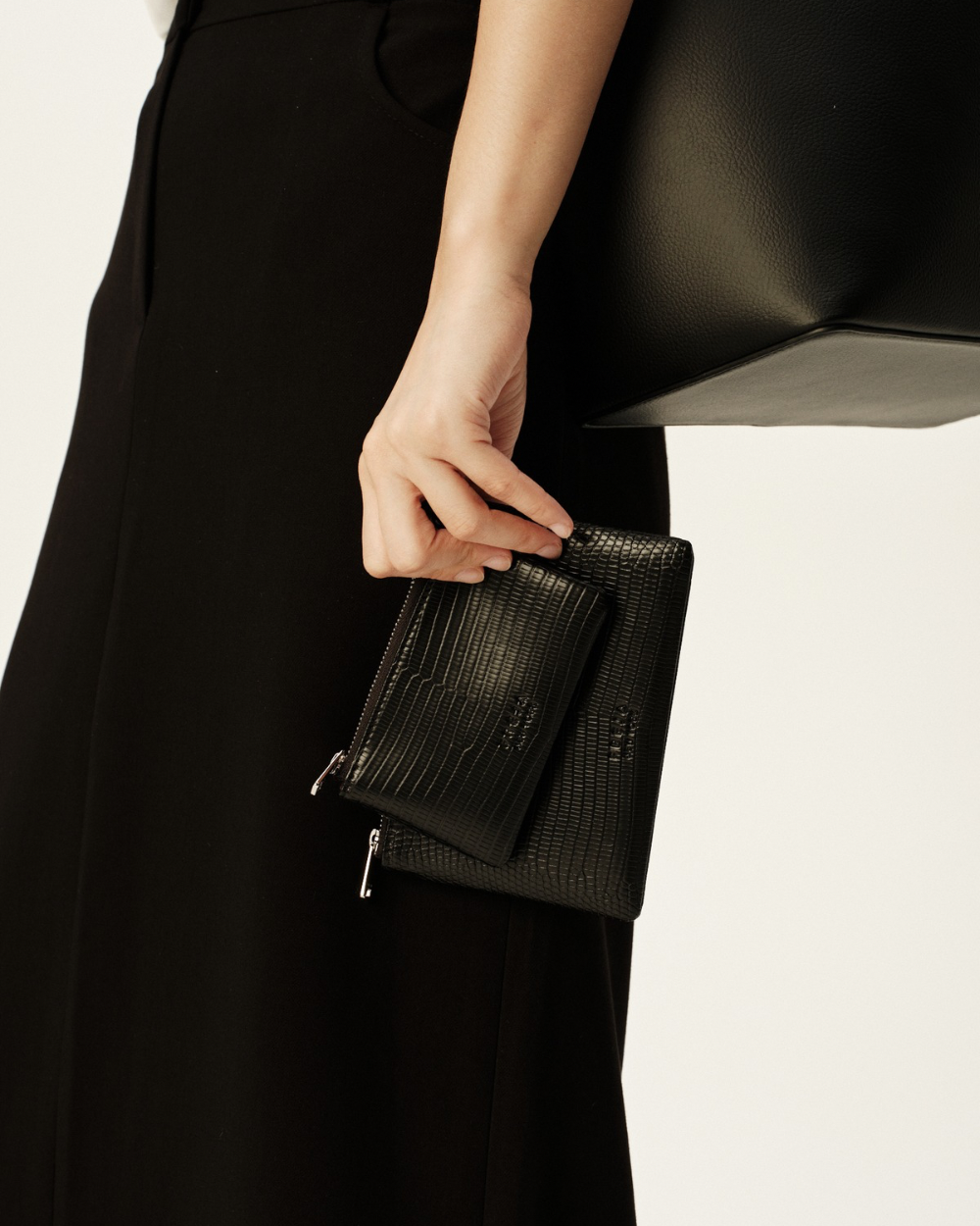 Zip Pouch 8 Black Lizard