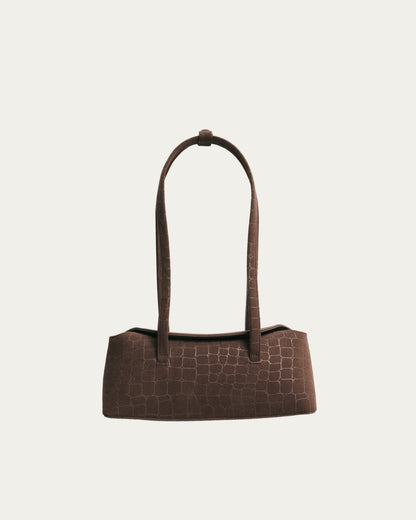 Mini Rose Bag Chocolate Suede Croc