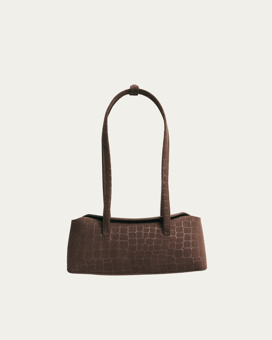 Mini Rose Bag Chocolate Suede Croc