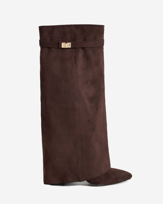 Málaga Suede knee high boots - Dark Brown