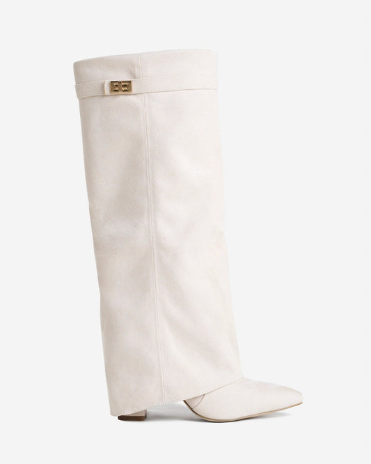 Málaga Suede knee high boots - Creamy