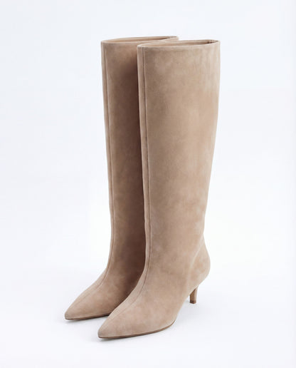 Siena suede knee high boots - Beige
